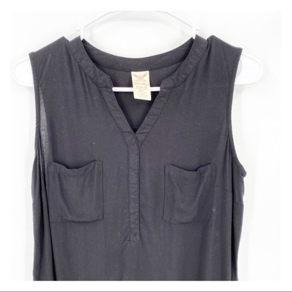 Faded Glory Sleeveless Button Front Blouse Black M - Picture 3 of 4